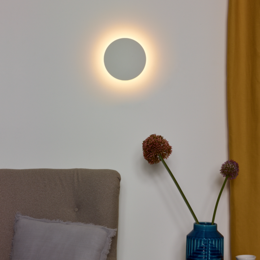 Eklyps vegglampe 15 cm - Hvit - Hvit