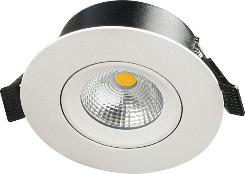 E95 lavtbyggende downlight 2700 Kelvin IsoSafe RA90 7W IP54 - Dimbar - Hvit