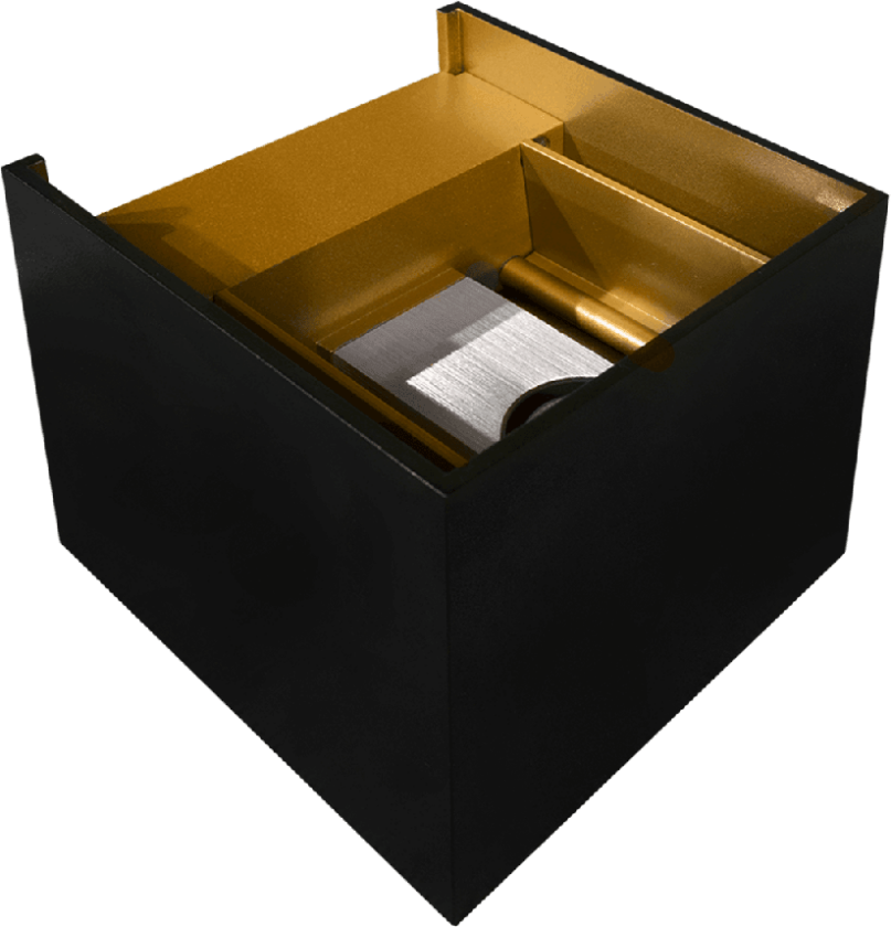 Duhr Square vegglampe opp/ned IP54 - Svart/Gull - Svart / Gull