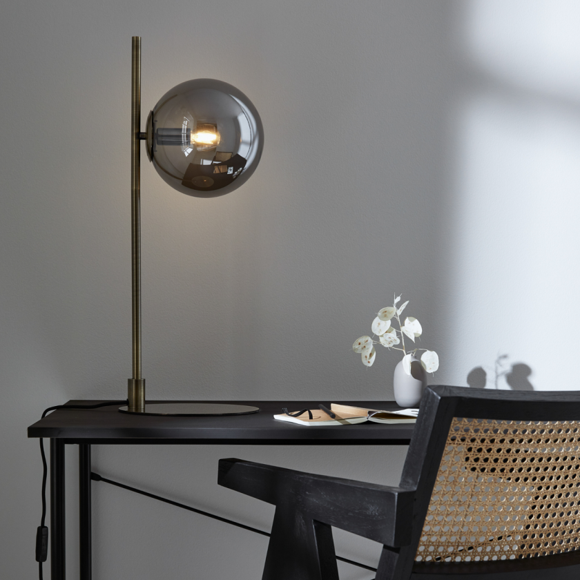 Dione bordlampe - Røykfarget/Antikk - Røyk - Røyk