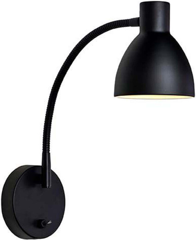 Dennis vegglampe med fleksibel arm - Svart