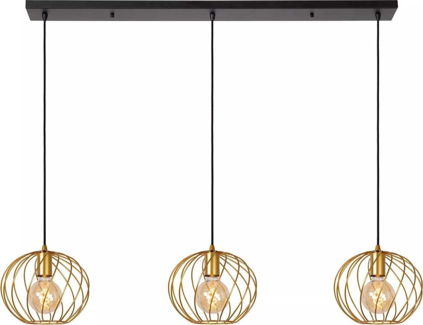 Danza takpendel 3-lys - Matt gull/messingfarget - Messing