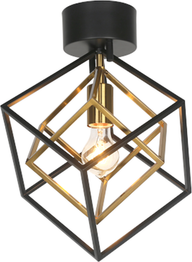 Cubes taklampe - Svart/messing - Svart / Messing