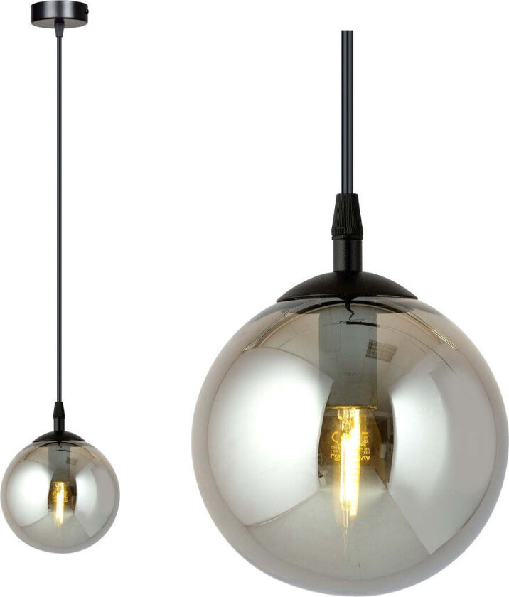 Cosmo takpendel 1 lys - Svart/Røykfarget - Svart / Røyk