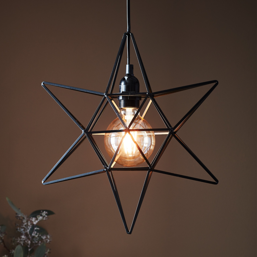 Contour adventsstjerne - Svart - Svart - Svart