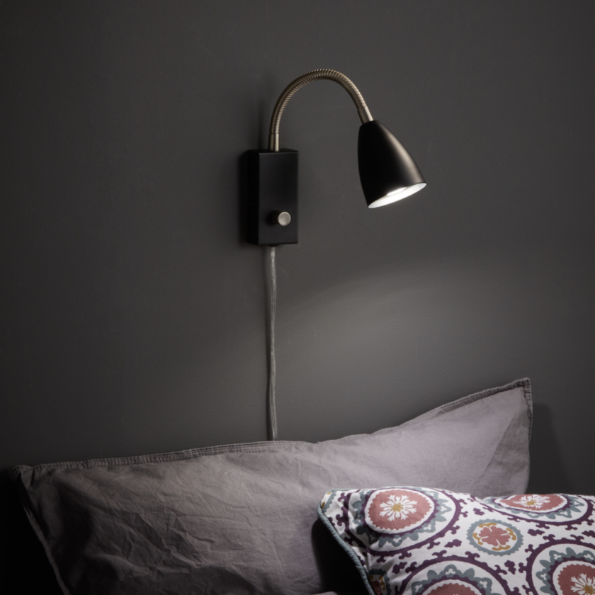 Ciro flex vegglampe - Svart/stål - Svart / Stål - Svart / Stål