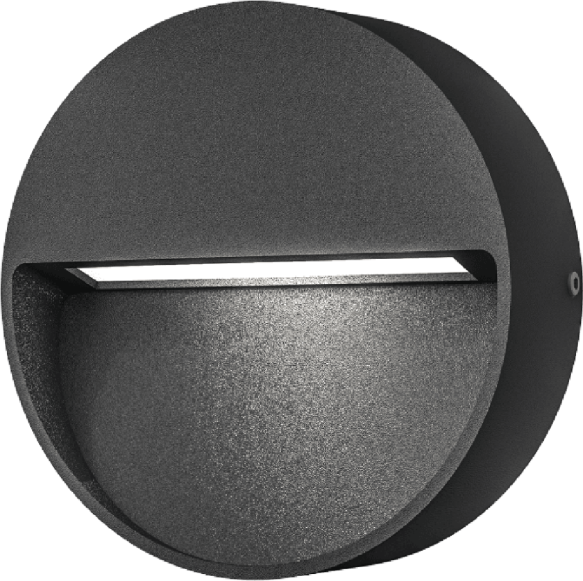 Chara round vegglampe utendørs IP54 - Mørk grå - Grå