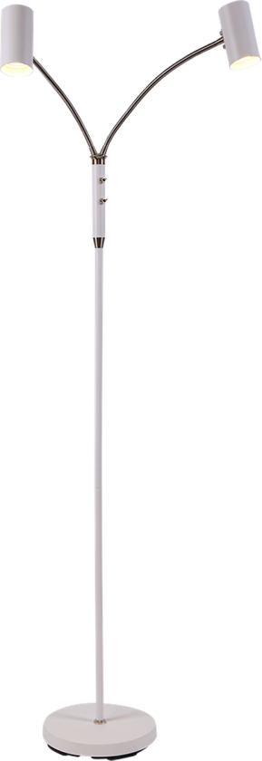 Brasil gulvlampe 140 cm 2-lys - Hvit/Nikkel