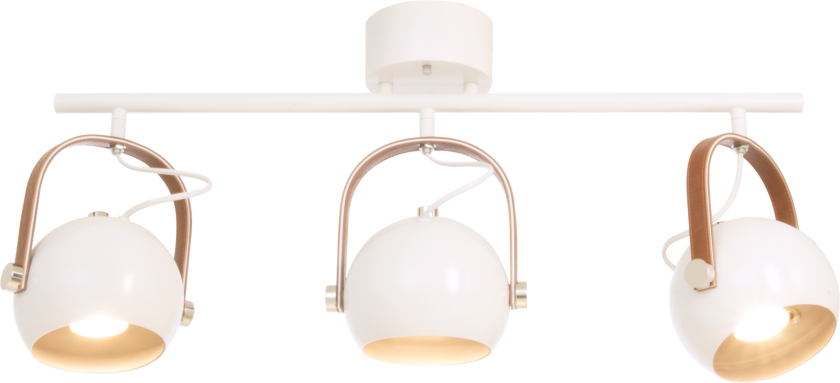 Bow taklampe - Hvit/Brun - Svart