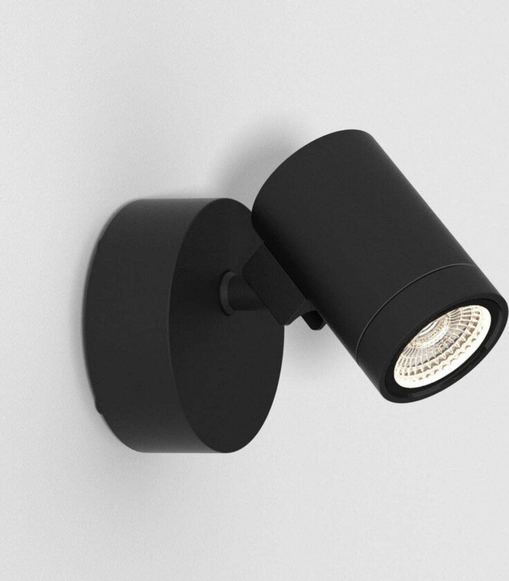 Bayville enkel spot vegglampe utendørs led - Svart - Svart