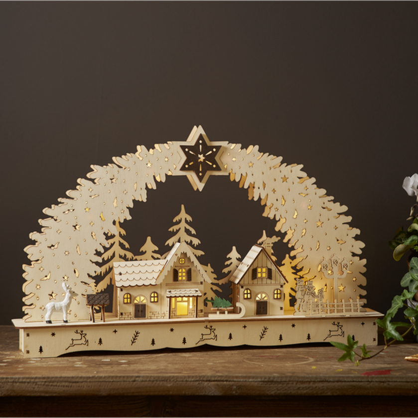 Bamberg adventsstake batteridrevet med timer 10 lys - Natur - Natur