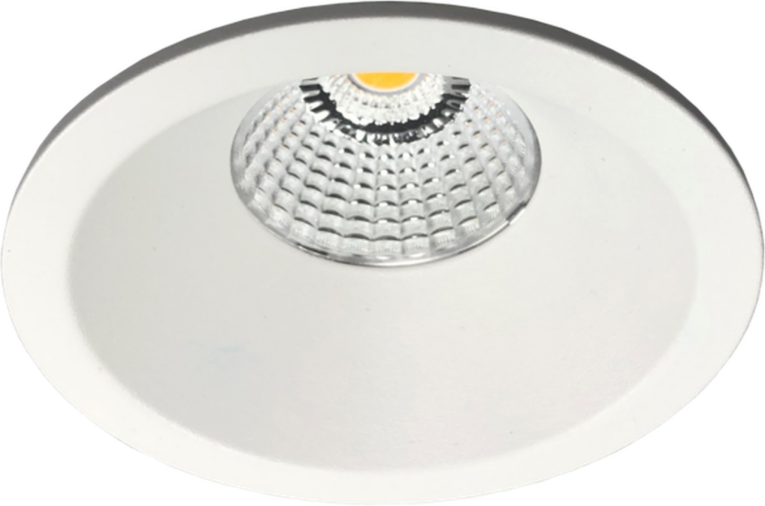 Aria D90 lavtbyggende downlight 7W 2700K IP44 m/flicker free driver dimbar - Hvit - Hvit