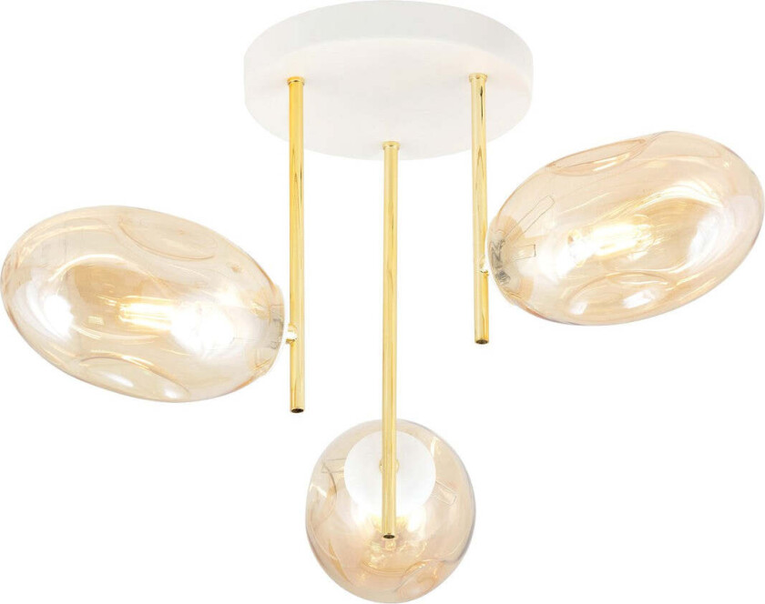 Argo taklampe 3-lys - Hvit/Gull/Amberfarget