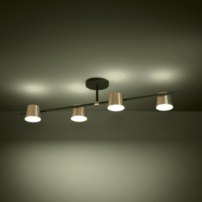 Altamira taklampe 4 lys - Svart/Messing - Svart / Messing