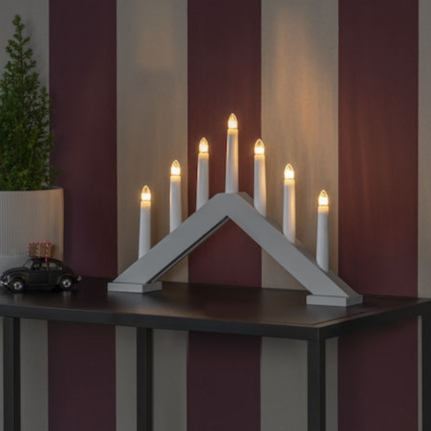 Adventsstake 7 armet - Matt beige - Beige
