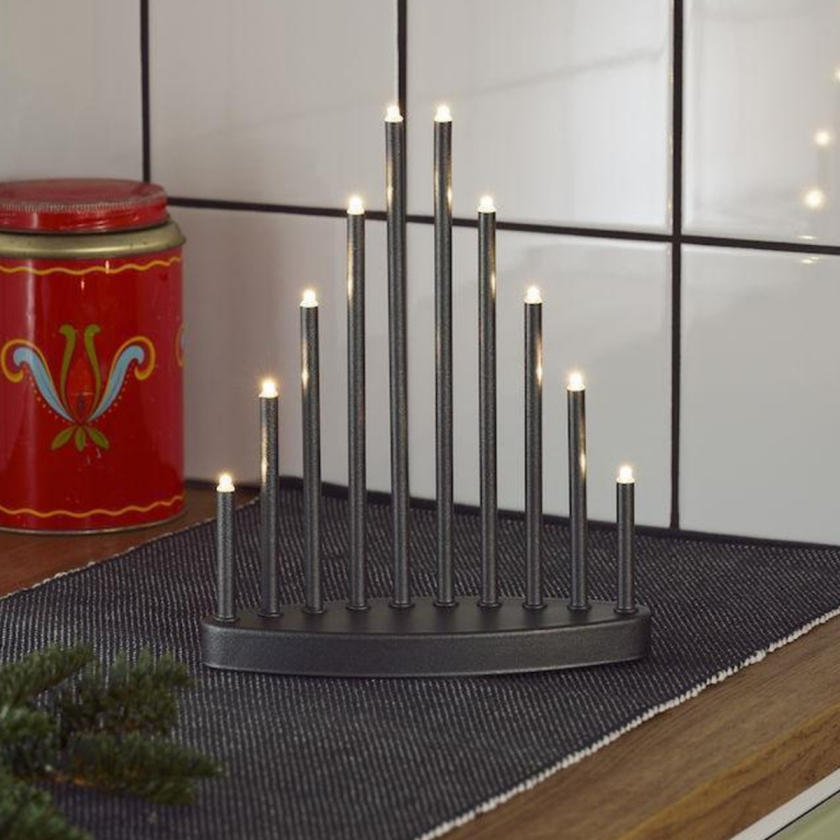 Adventsstake 10 armet - Antrasitt - Antrasitt