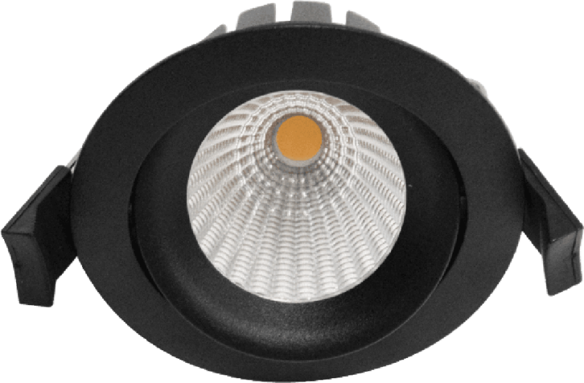 Acrux Adjustable lavtbyggende downlight 10W 2700K Dimbar IP54 - Svart - Svart