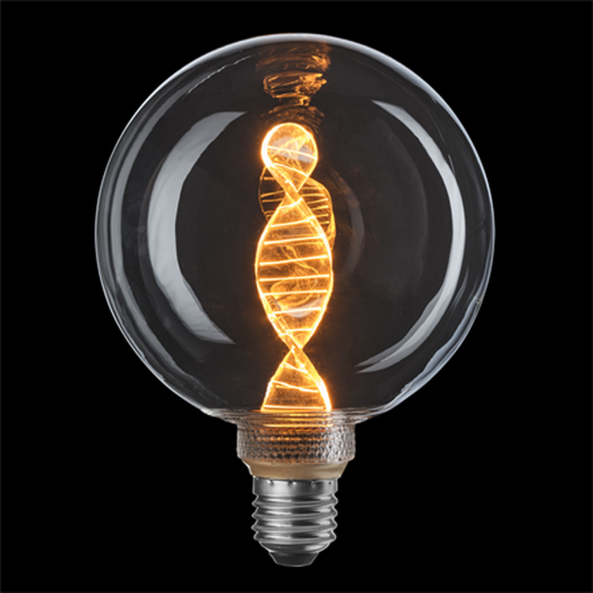 3-Steg DNA Clear Glob 125mm 3,6W 1800K - E27 - Klar