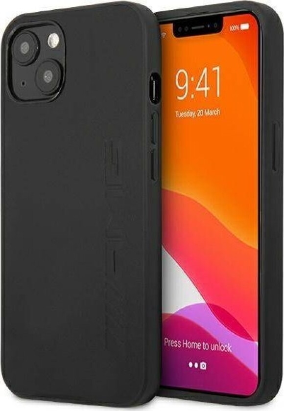 Amg - Big Signature Logo - Iphone 13 Mini (5.4) - Svart - Hardt Lærdeksel - Originalt Beskyttende Dekselveske Mobiltelefondeksel (Amhcp13sdolbk)