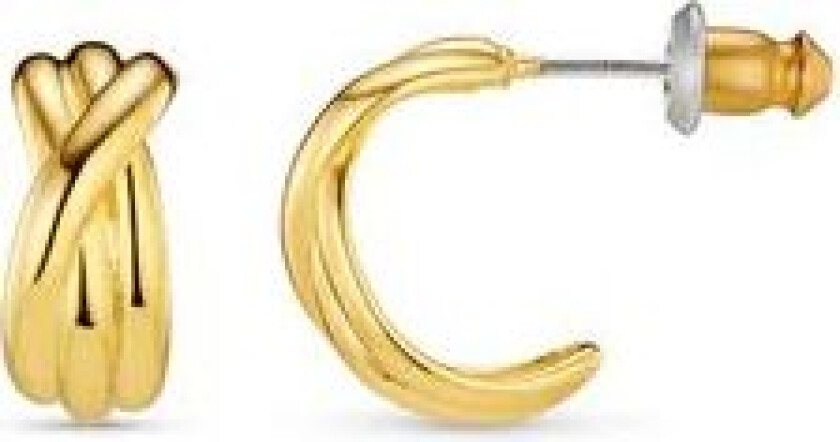 Polished Twist Huggie Hoop - Gold One Size