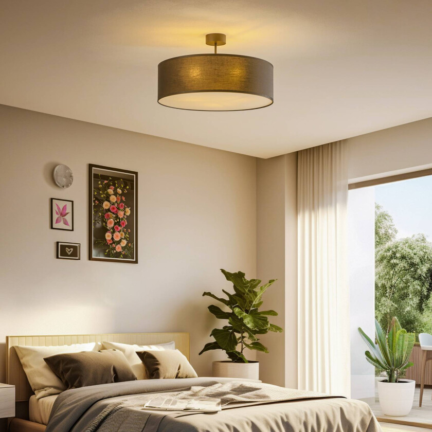 Fiolett taklampe med avstandsstykke, svart