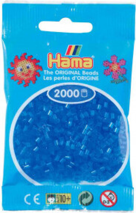 Mini 2000 Perler Transparent Blå 15