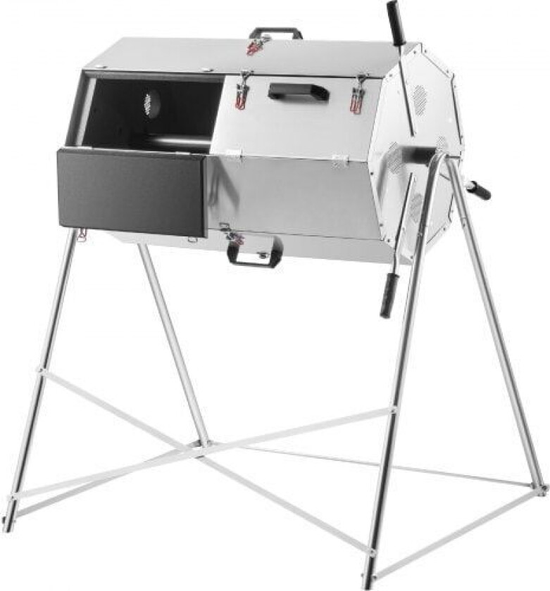 Vevor Kompostbeholder, 270L, rustfritt rustfritt stål Dobbeltkammer hagekomposter, kraftig, helårskompostbeholder for utendørs bruk, hurtigarbeidende syste