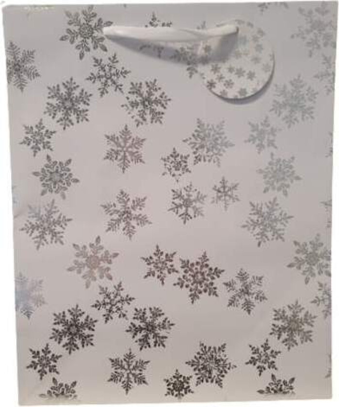 Stor Gavepose -Snøfnugg- i papir