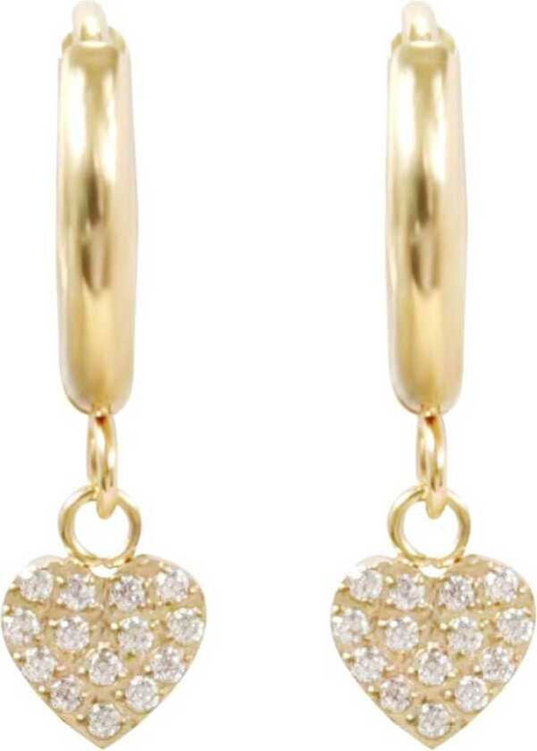 Heart Hoop With Crystals Gold