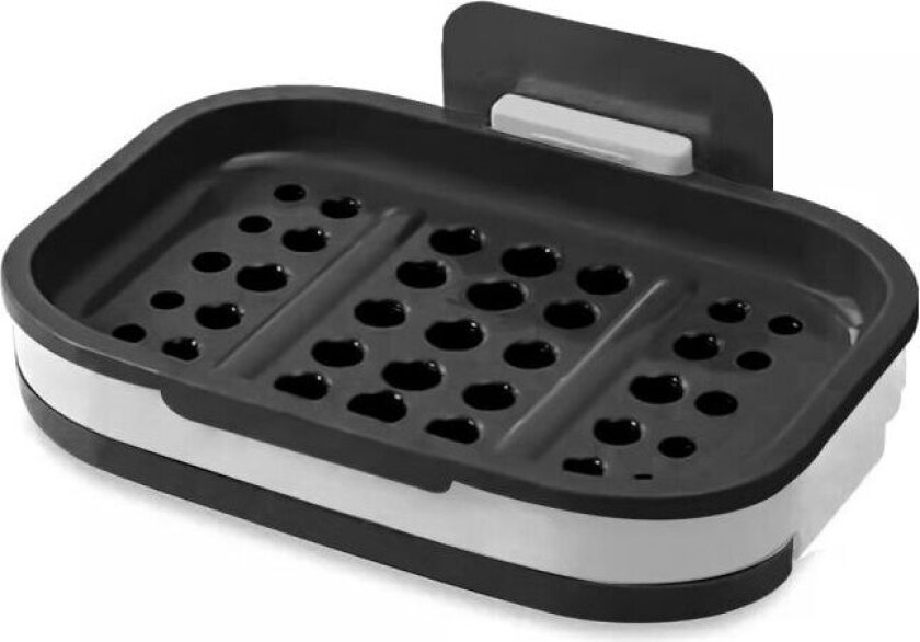 Såpekopp 13 x 9 x 2 cm såpeholder for vegg, med vannbeholder, for feste, uten boring