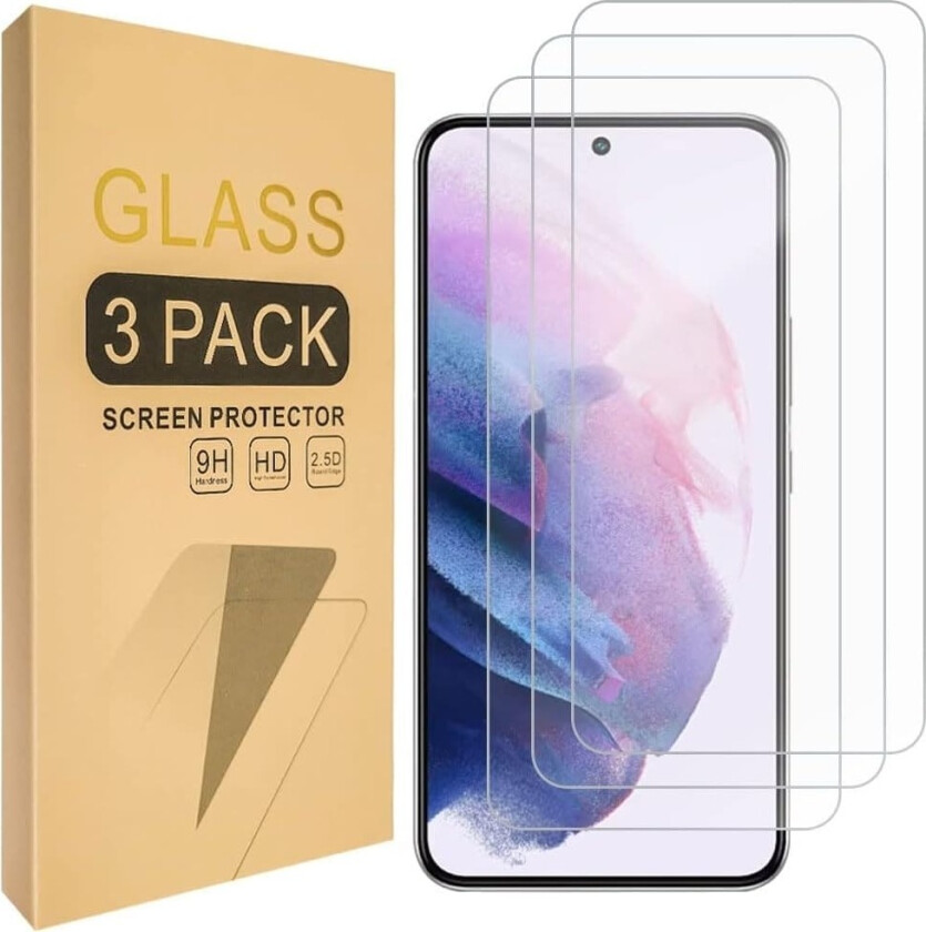 3x Herdet glassdeksel Samsung S22 Plus Full Fit, fingeravtrykk