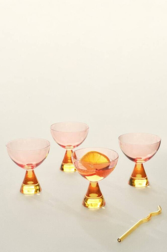 AYLA cocktailglass 4-pk Rosa/rav
