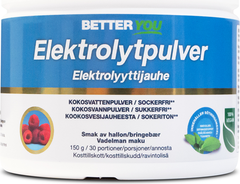 Elektrolyttpulver Bringebær 150 g