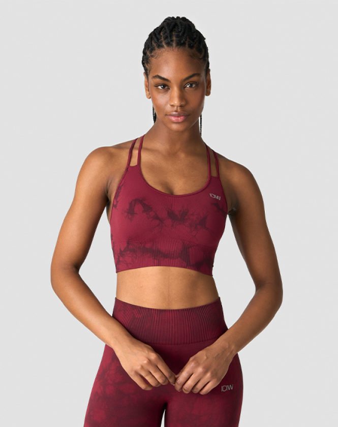 Define Seamless Tie Dye Sports Bra, Red