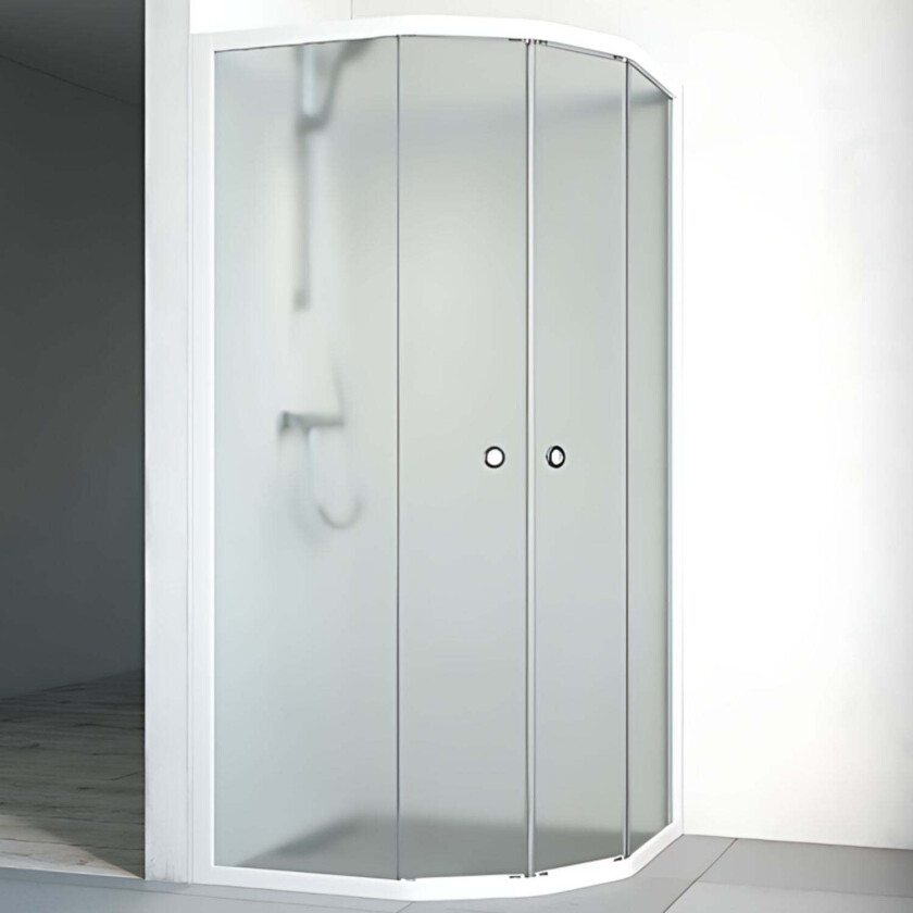 Flow Dusjhjørne Semi Hvit / 101x81cm Ice Glass