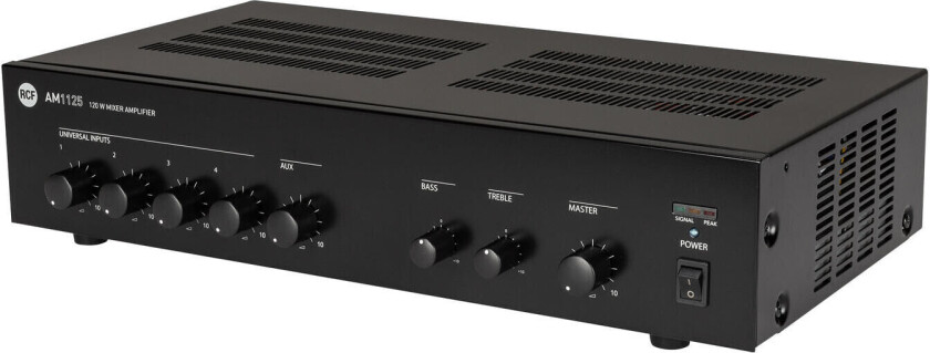 Rcf Am 1125 5 Input Forsterker/mikser 120w Ac-Dc, 3 Mic-Line. Priority