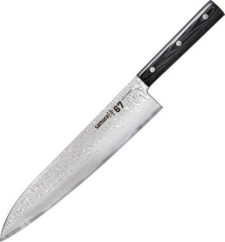 Damascus 67 Universal Kokkekniv 240 Mm Laget Av Aus 10 Damaskus Stål 61 Hrc (67 Lag) (Sd67-0087M)