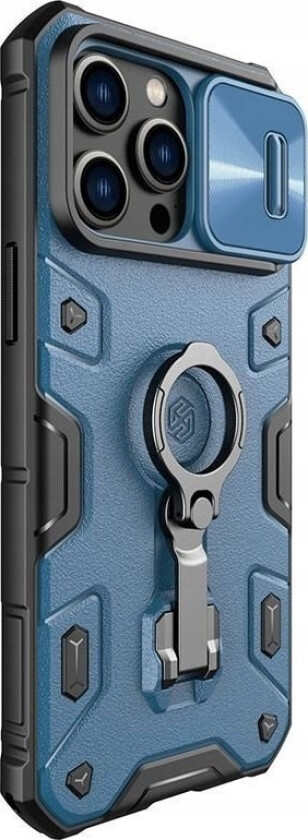 Deksel Nillkin Camshield Armor Pro Deksel Iphone 14 Pro Max Pansret Deksel Med Kameradeksel Ringstativ Blå