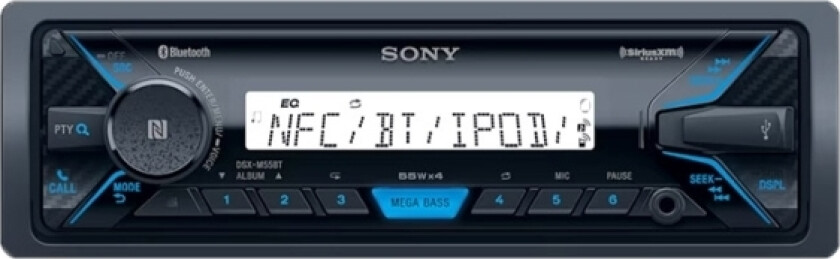 Dsx-M55bt, Svart, Blå, 55 W, 3.0+Hs, Am,Fm, 178 Mm, 120 Mm
