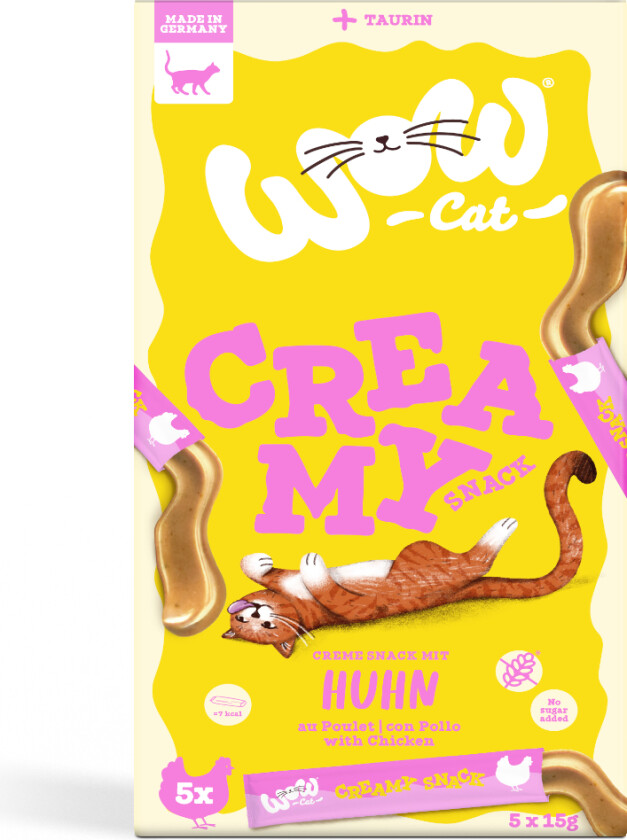 Wow Cat Creamy Snack 5 x 15 g - Kylling