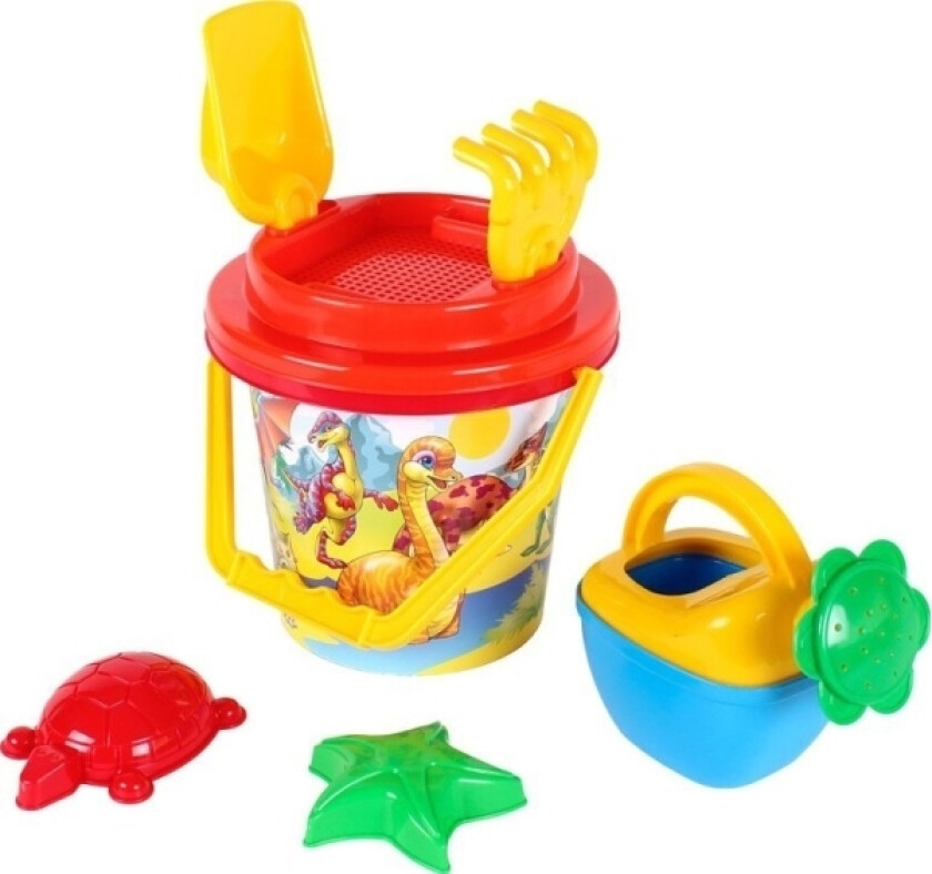 Sandsett 5 Bøtte Med Tilbehør Vannkanne Spaderive Technok 0106 P28 Blandingspris For 1 Stk.