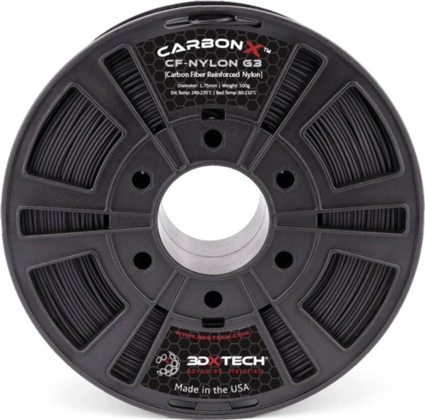 Asa3010750bk0 Carbonx Cf-Asa Filament Asa Uv-Bestandig, Vejrbestandig 1.75 Mm 750 G Sort 1 Stk