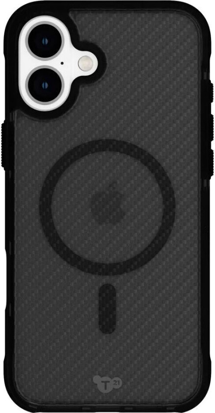 iPhone 16 Plus Tech21 EVO Armor Deksel - MagSafe Kompatibel - Gjennomsiktig / Svart