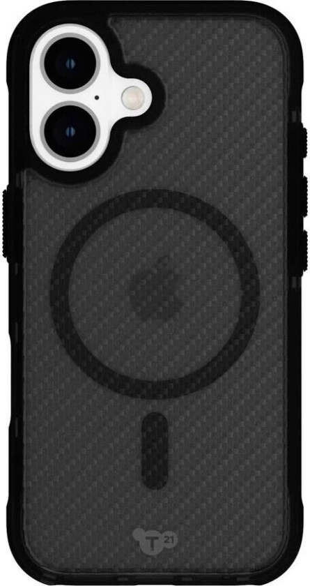 iPhone 16 Tech21 EVO Armor Deksel - MagSafe Kompatibel - Gjennomsiktig / Svart