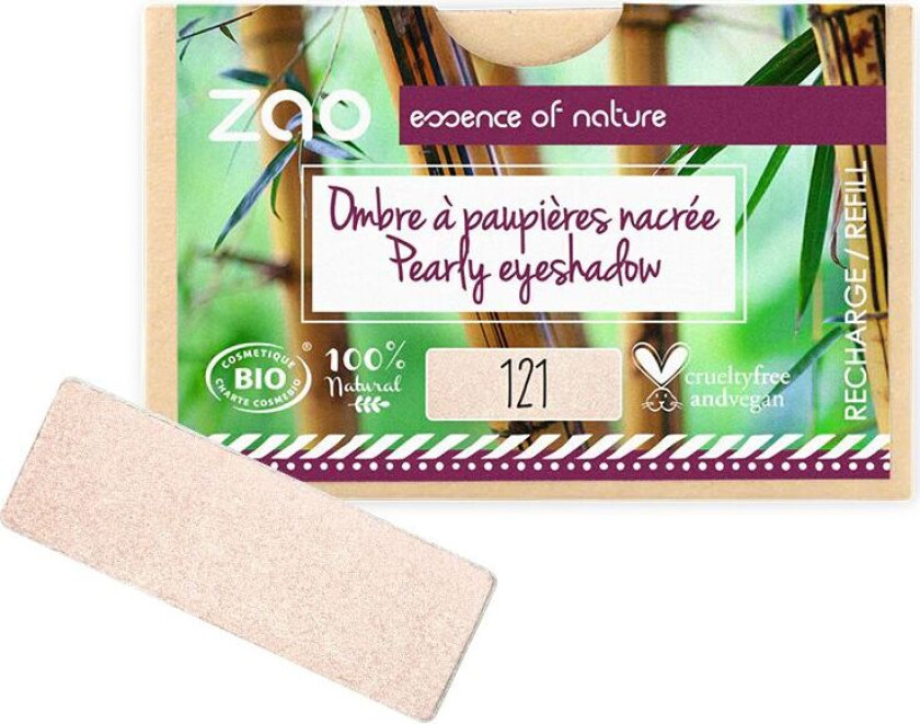 Zao Refill Rectangle Eye Shadow- (121) Pearly Ivory