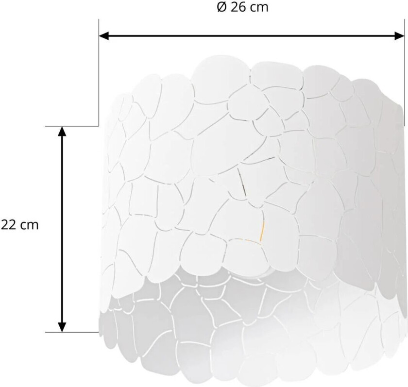 Aralena taklampe, hvit, metall, Ø 26 cm