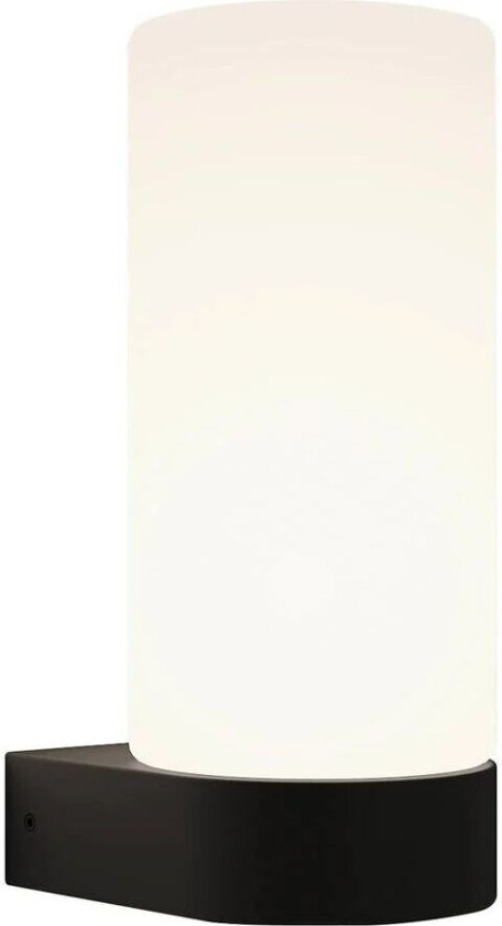 Basolo baderomslampe, svart, glass, 17,2 cm