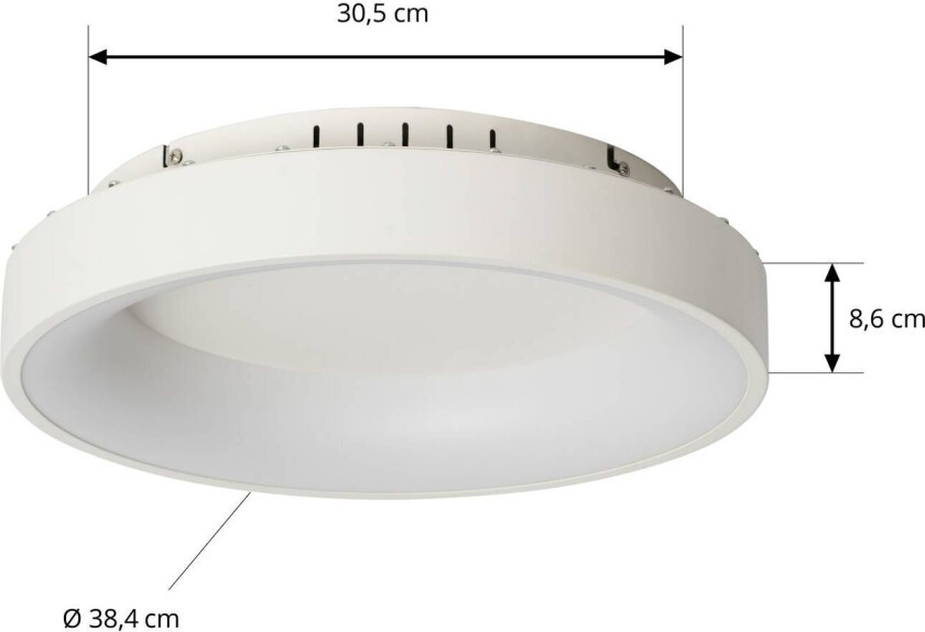 taklampe Samvel, Ø 38,4 cm, hvit, jern