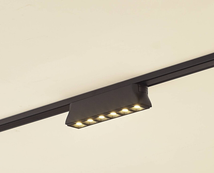 LED-stripe 48 V Lumaro, svart, 6 punkter, 2,5 cm