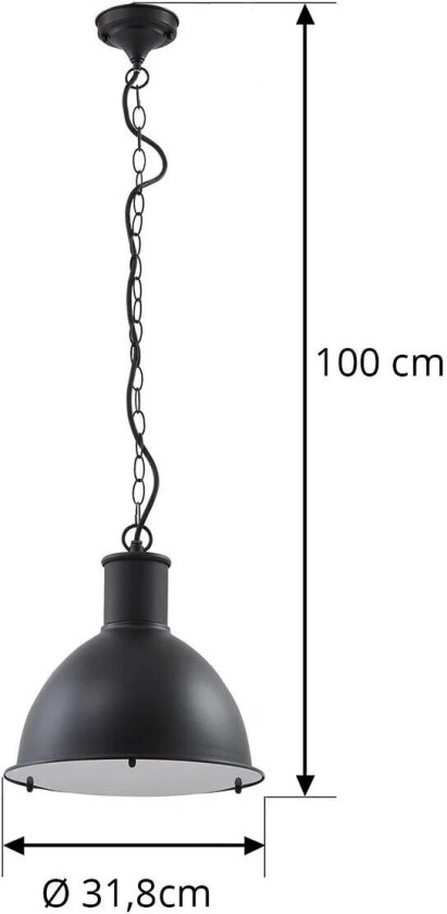 Luciane utendørs pendellampe, svart, aluminium, Ø 31,8 cm